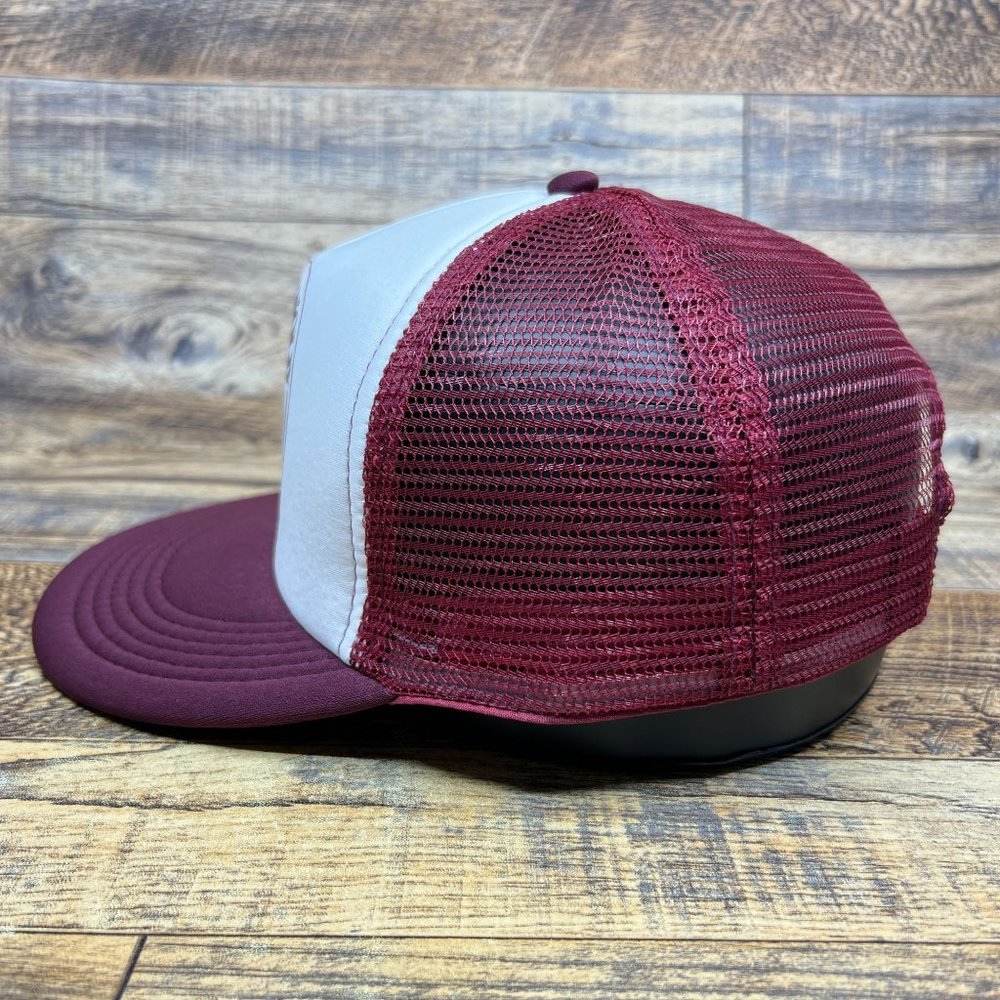 Vintage New England Patriots Mens Trucker Hat Maroon Snapback 1960 Logo NFL Cap - Picture 4 of 7